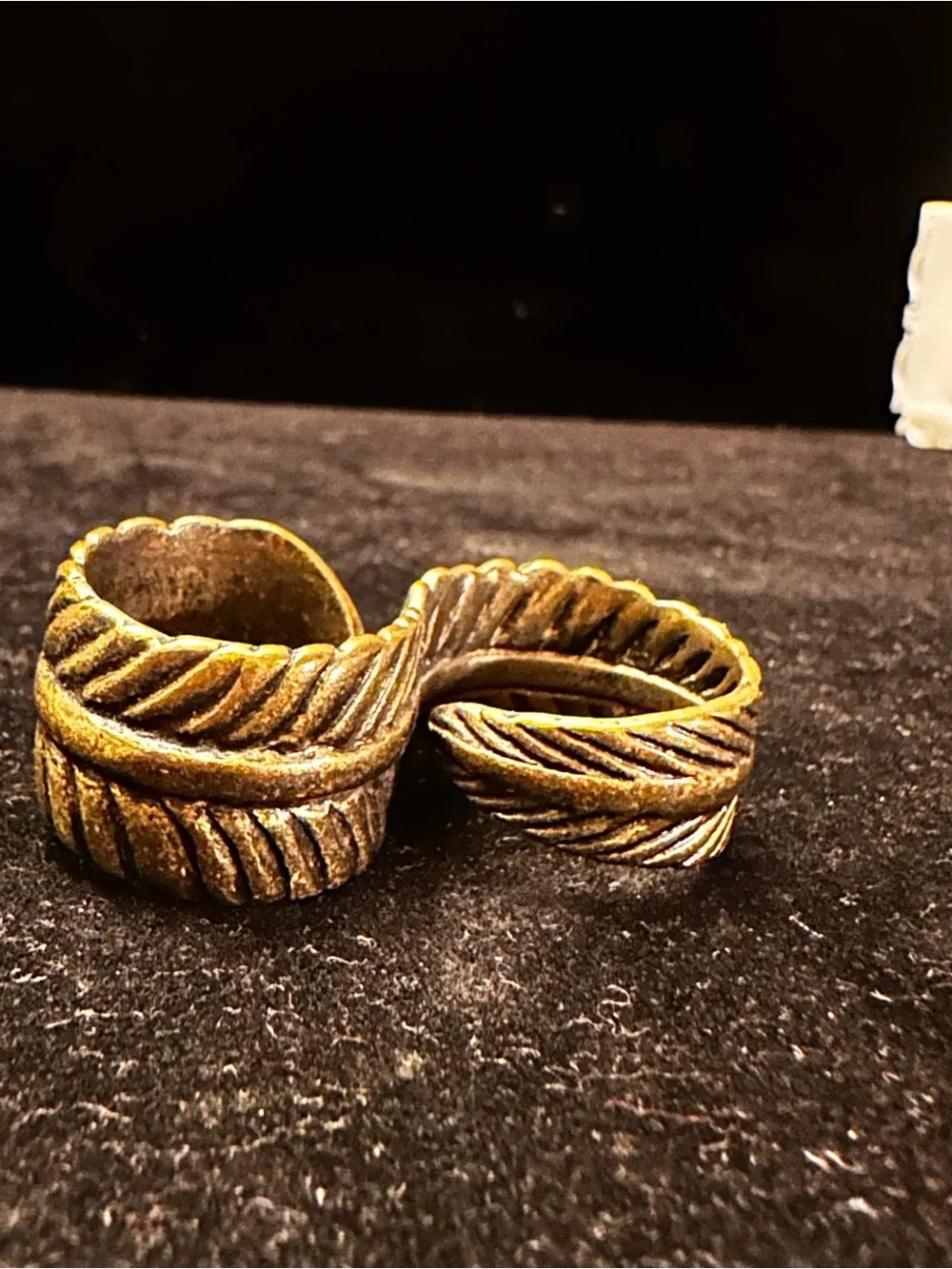 Vintage Style Gold Leaf Double Band Ring